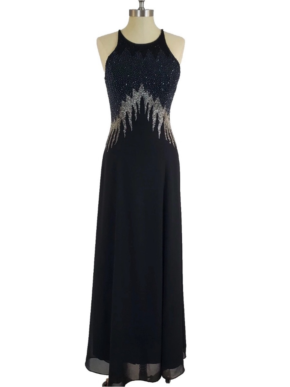 Vintage Miss New York halter beaded gown Dress